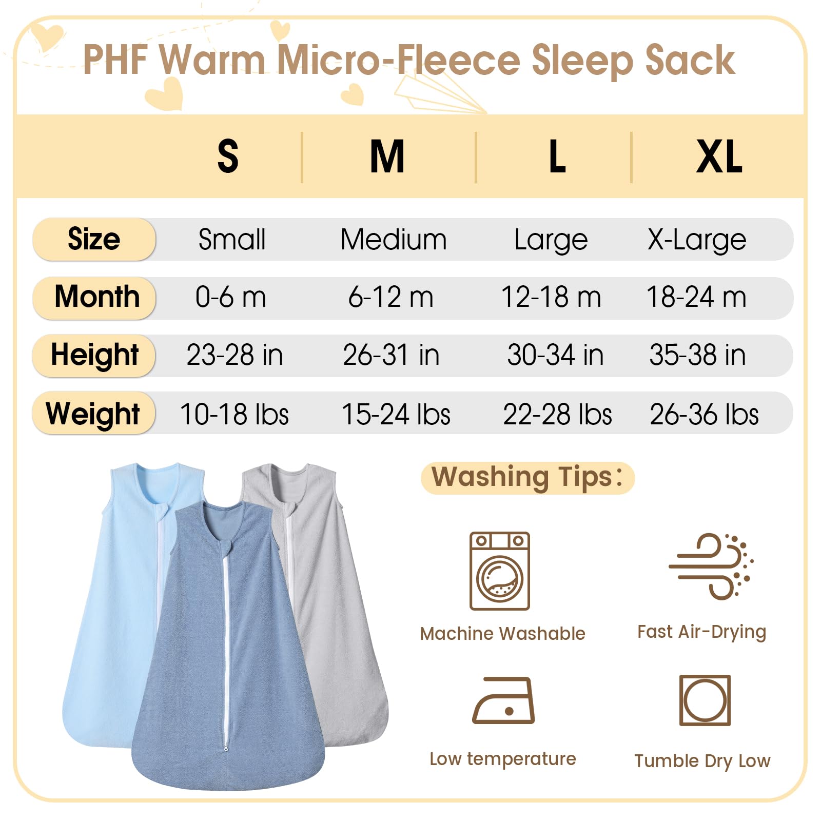 PHF dark blue sleep sack, 2-way zipper detail for easy changes.
