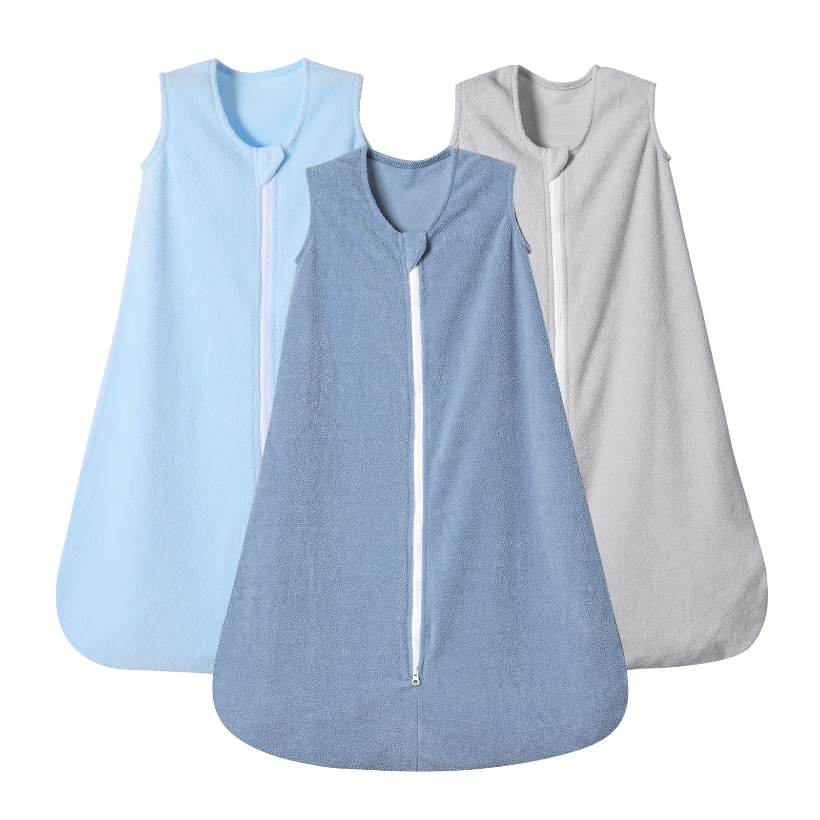 PHF warm micro-fleece sleep sack grey front view, cozy naps.