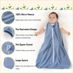 PHF sleep sack grey side view, breathable comfort for babies.