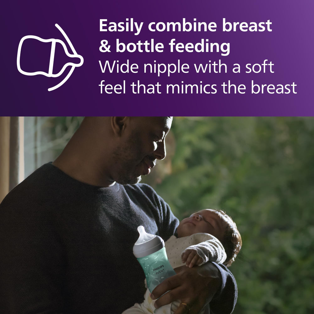 Anti-colic valve directing air away from tummy