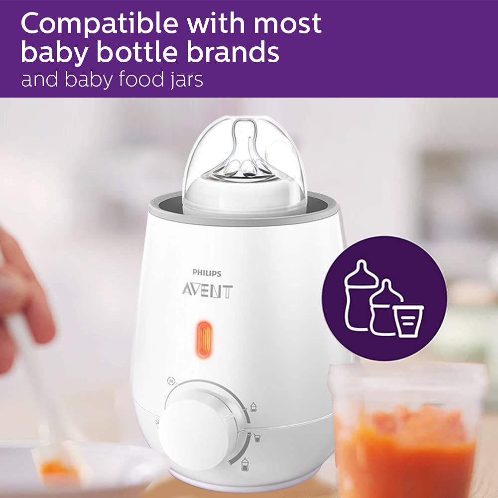 Philips Avent bottle warmer defrost setting for breast milk or food.