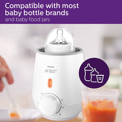 Philips Avent bottle warmer defrost setting for breast milk or food.