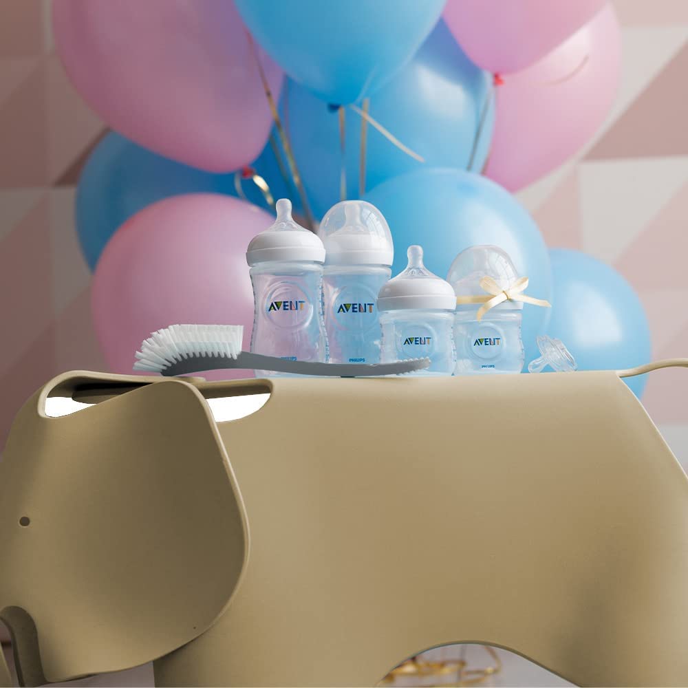 Philips Avent natural 4oz bottle with newborn nipple design.