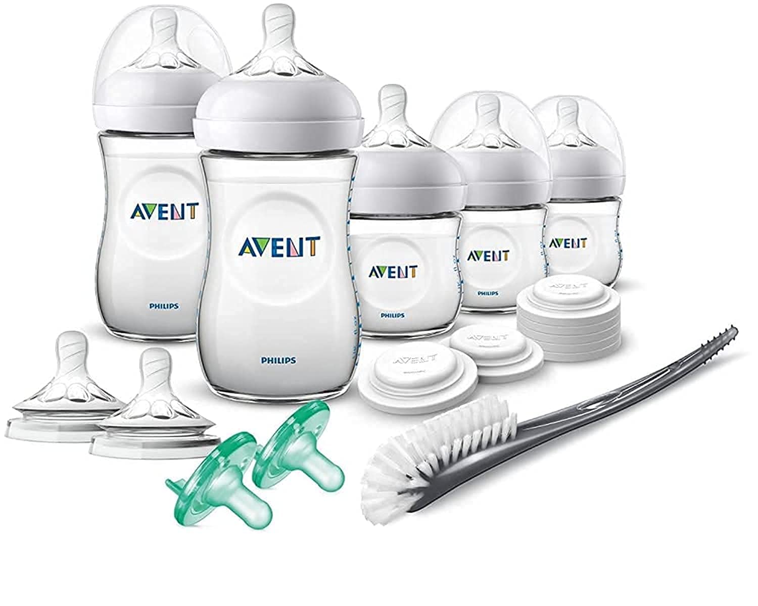 Philips Avent natural 9oz bottle showing wide nipple for natural latch.