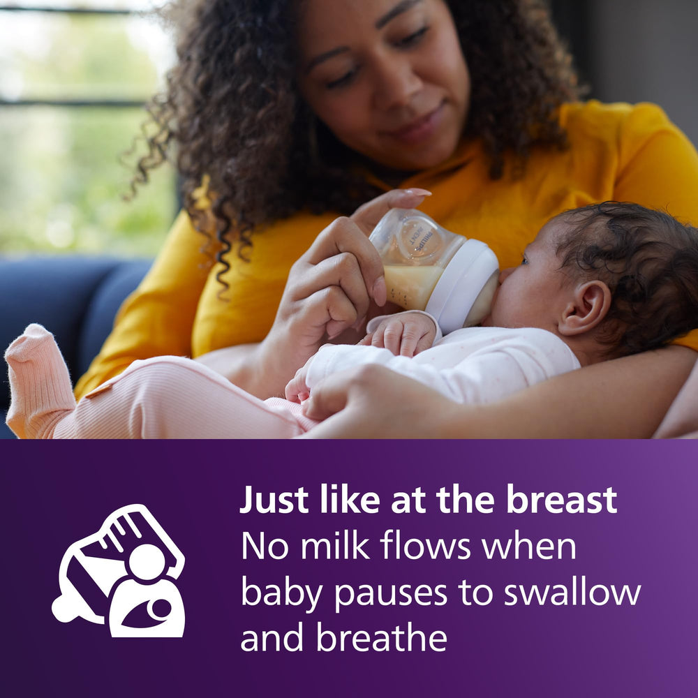 Philips Avent Natural bottle anti-colic valve redirects air away from tummy.