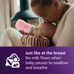 Philips Avent Natural bottle anti-colic valve helps reduce air intake.