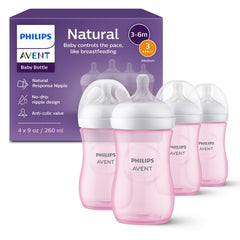 Philips Avent Natural bottle assembly demonstrates easy feeding rhythm for baby.