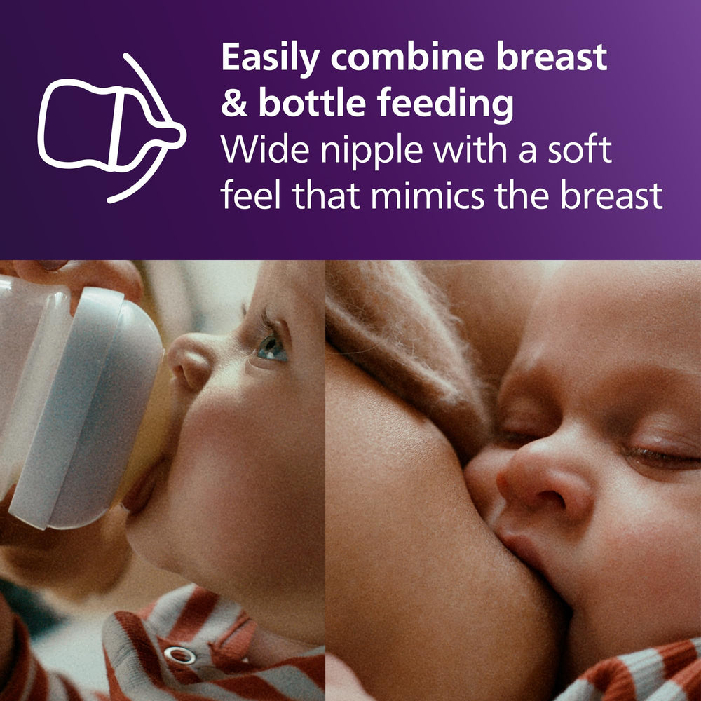 Philips Avent Natural bottle ergonomic design for comfortable handling.