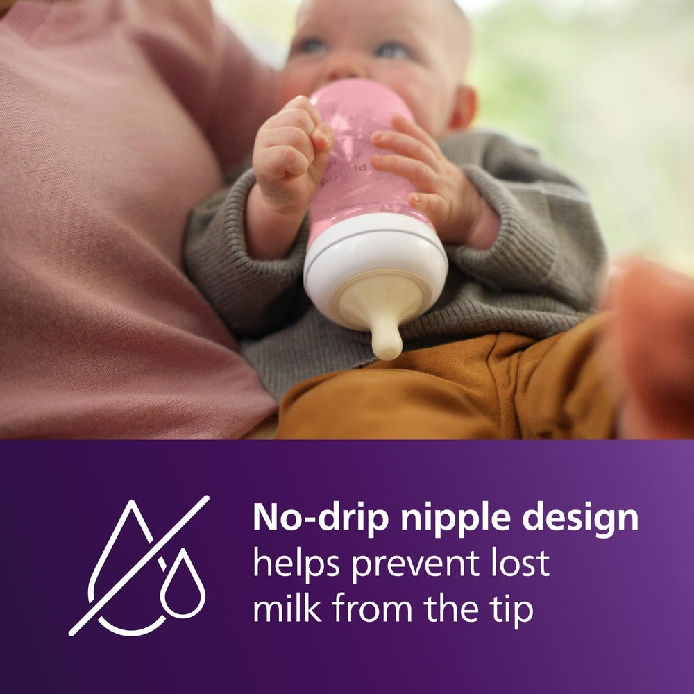 Philips Avent Natural bottle ergonomic shape enables comfortable one-handed hold.
