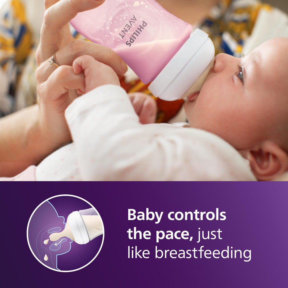 Philips Avent Natural bottle with Flow 3 nipple supports steady milk pace.