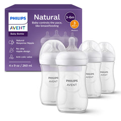 Philips Avent Natural bottle pack shot for convenient feeding with 9oz bottles