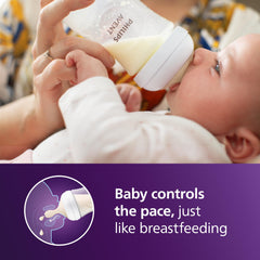 Philips Avent Natural nipple opening shows milk flow control during feeding