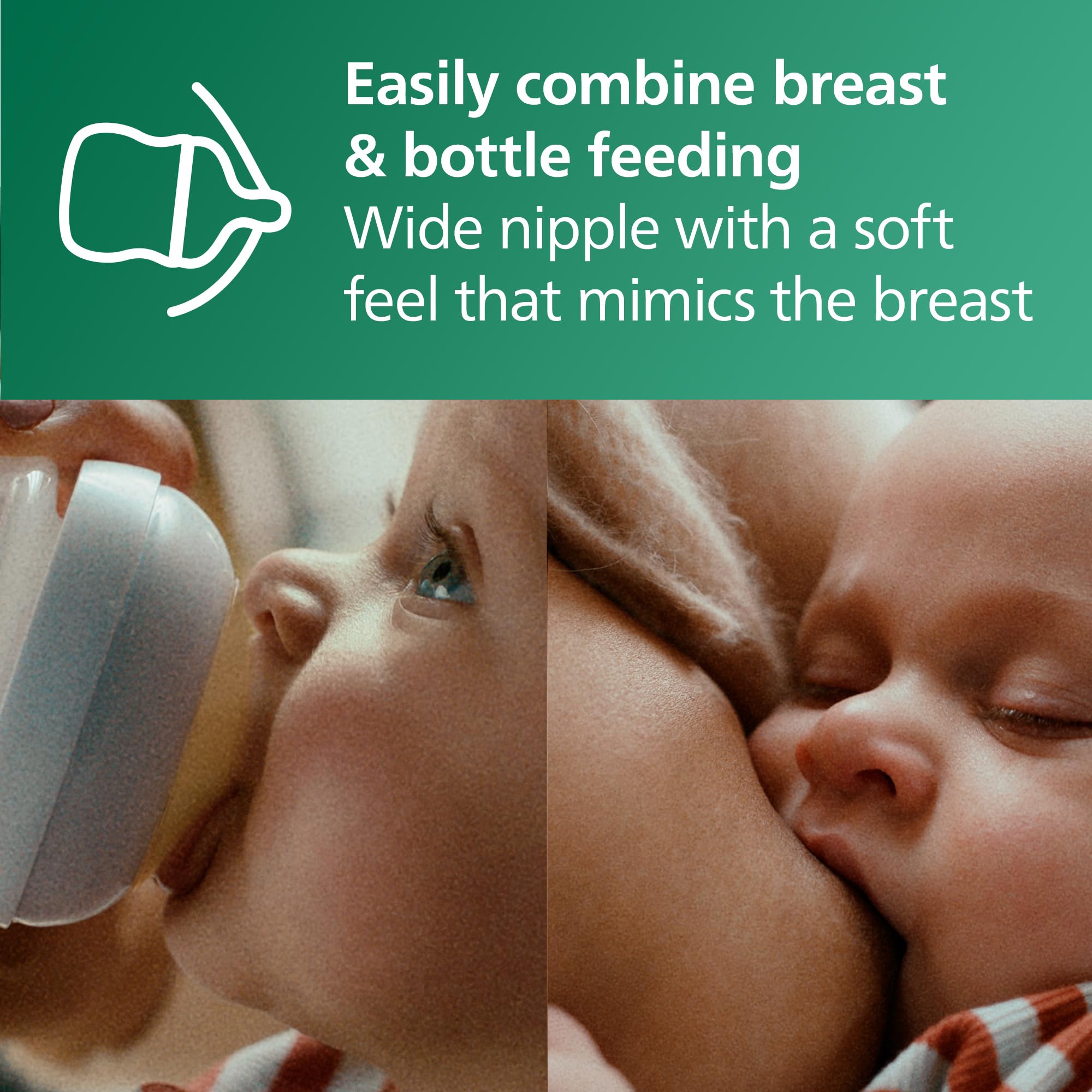Philips Avent natural response nipple flow-2 highlighting controlled milk release
