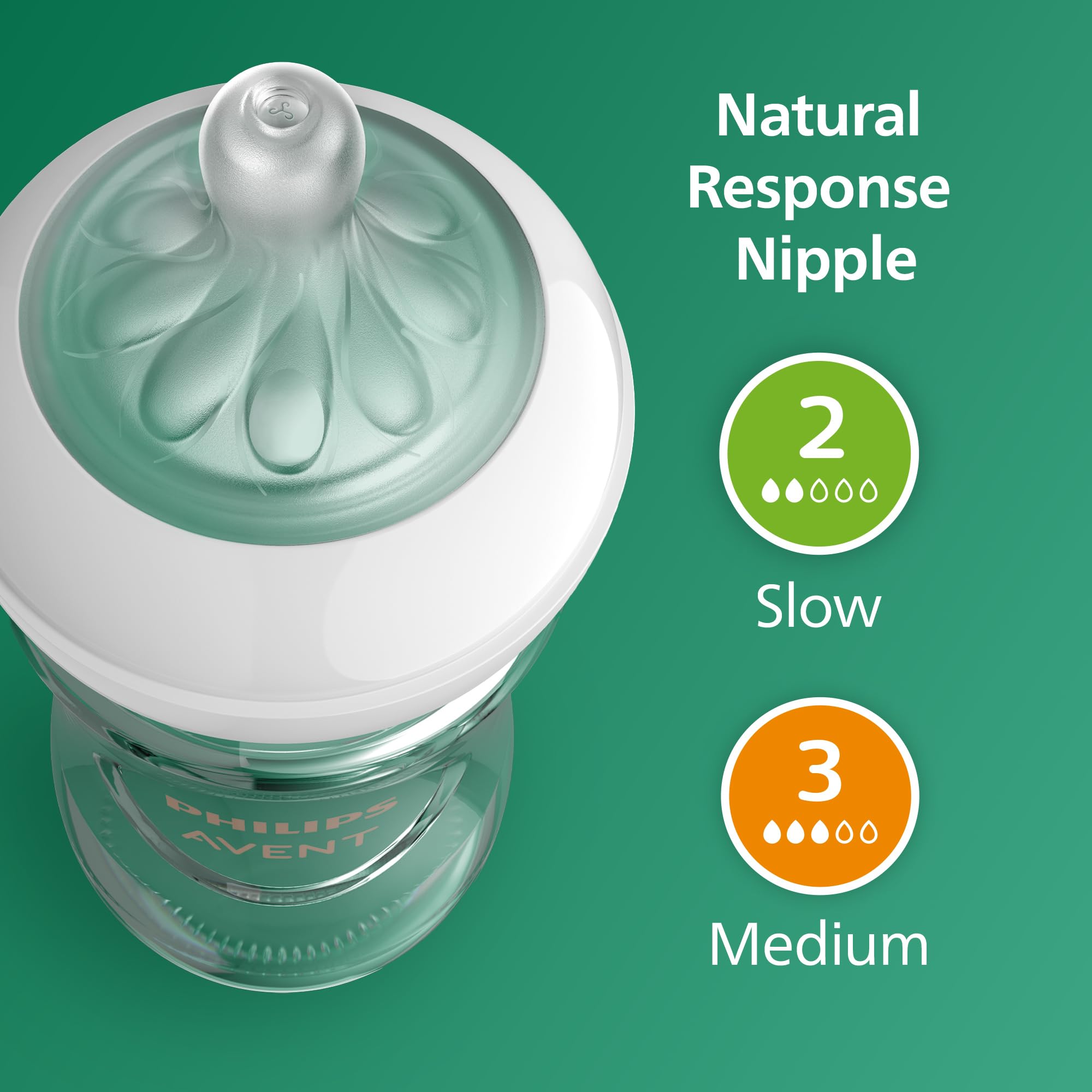 Philips Avent natural response nipple flow-3 designed for gradual feeding