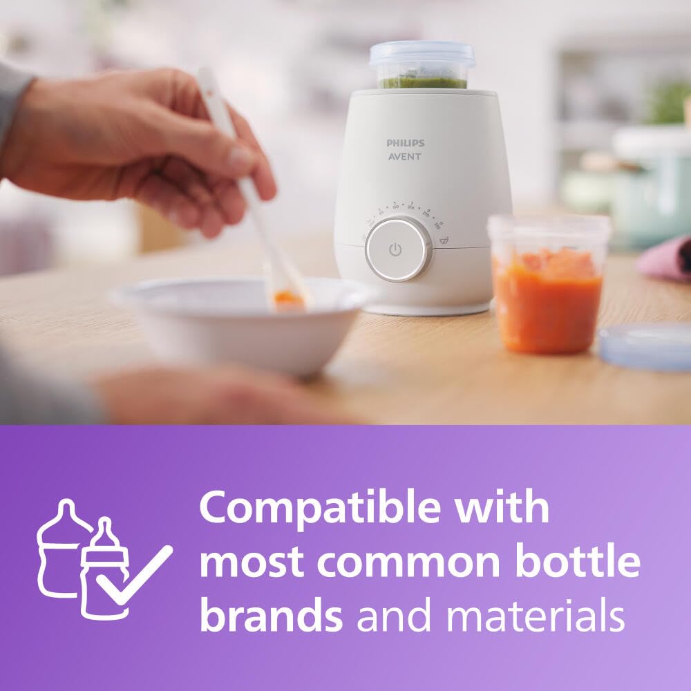Compact, portable design of Philips Avent Warmer for home or travel use