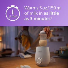 Philips Avent Warmer uses water bath technology for even warming and safety