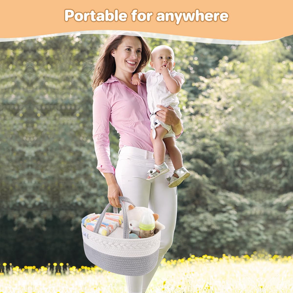 PHILORN diaper caddy folded for travel shows portable storage option