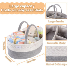 PHILORN diaper caddy with divider demonstrates customizable compartments for tidy storage
