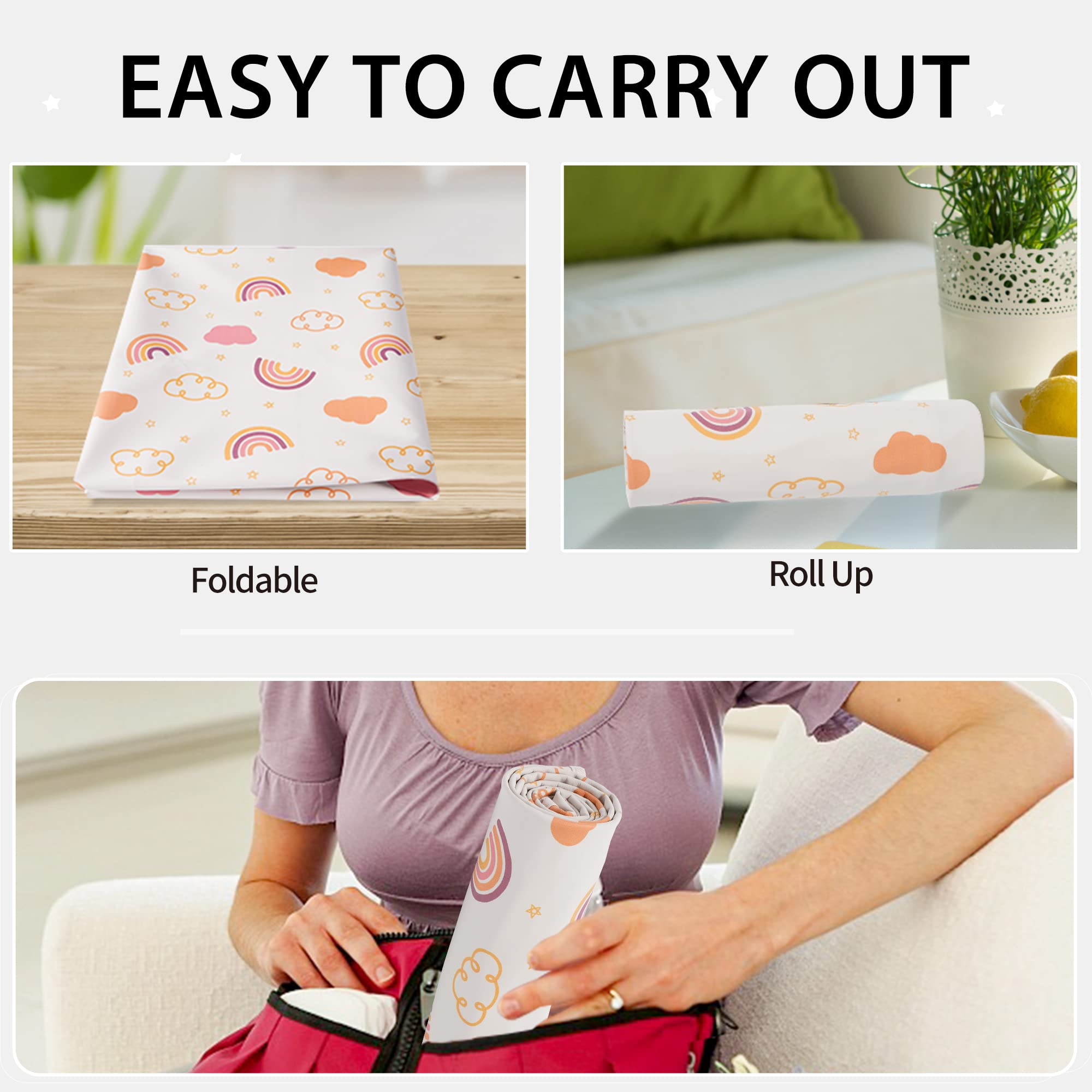 PHOEBUS BABY rainbow changing mat makes a thoughtful baby shower gift.