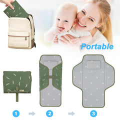 PHOEBUS BABY built-in-pillow changing mat supports baby's head comfort.