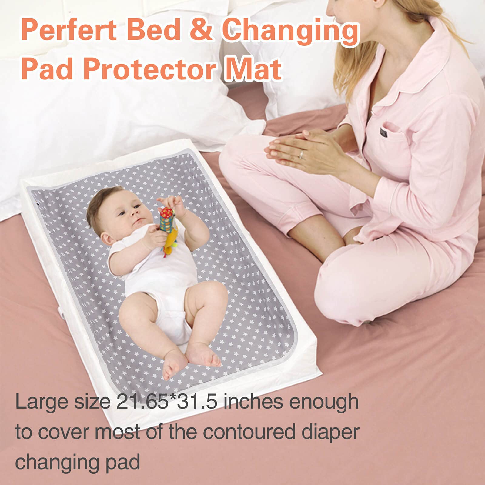 Large 21-5/8 by 31.5 inch size covers contoured pads.