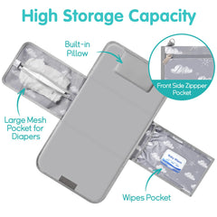 PHOEBUS BABY changing pad with 26 by 13.5 inch area offers ample room for comfortable diaper changes.