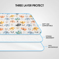 PHOEBUS BABY changing pad coverage area demonstrates full-coverage protection during changes.