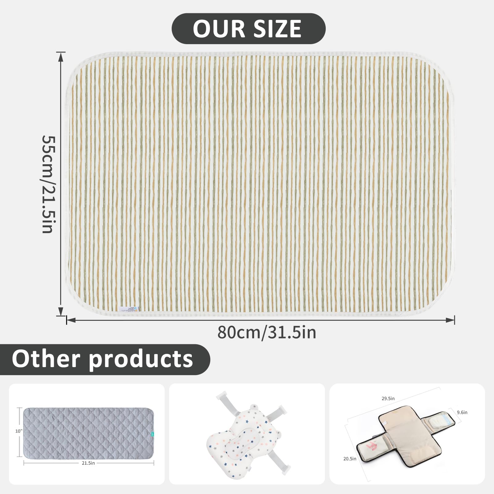 PHOEBUS BABY changing pad is easy to wipe clean after messes.