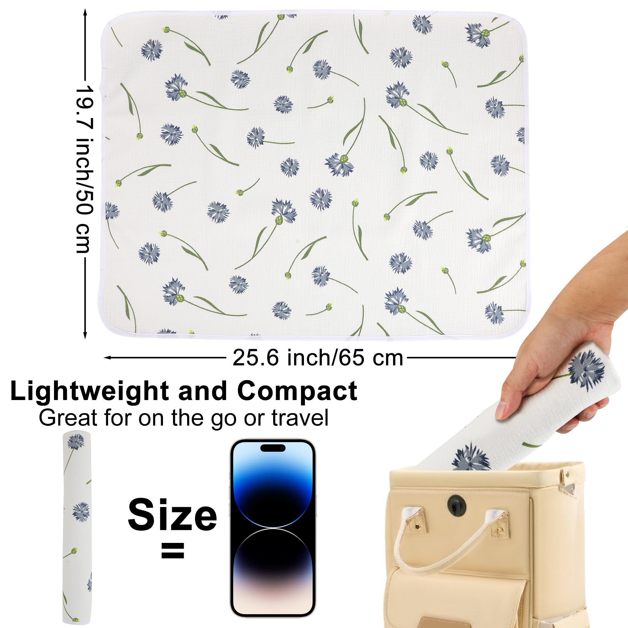PHOEBUS BABY portable changing pad folds compactly for easy stash in a diaper bag.