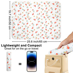 PHOEBUS BABY changing pad folded in a diaper bag for easy storage