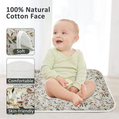PHOEBUS BABY changing pad flat view highlights waterproof bottom for leak protection.