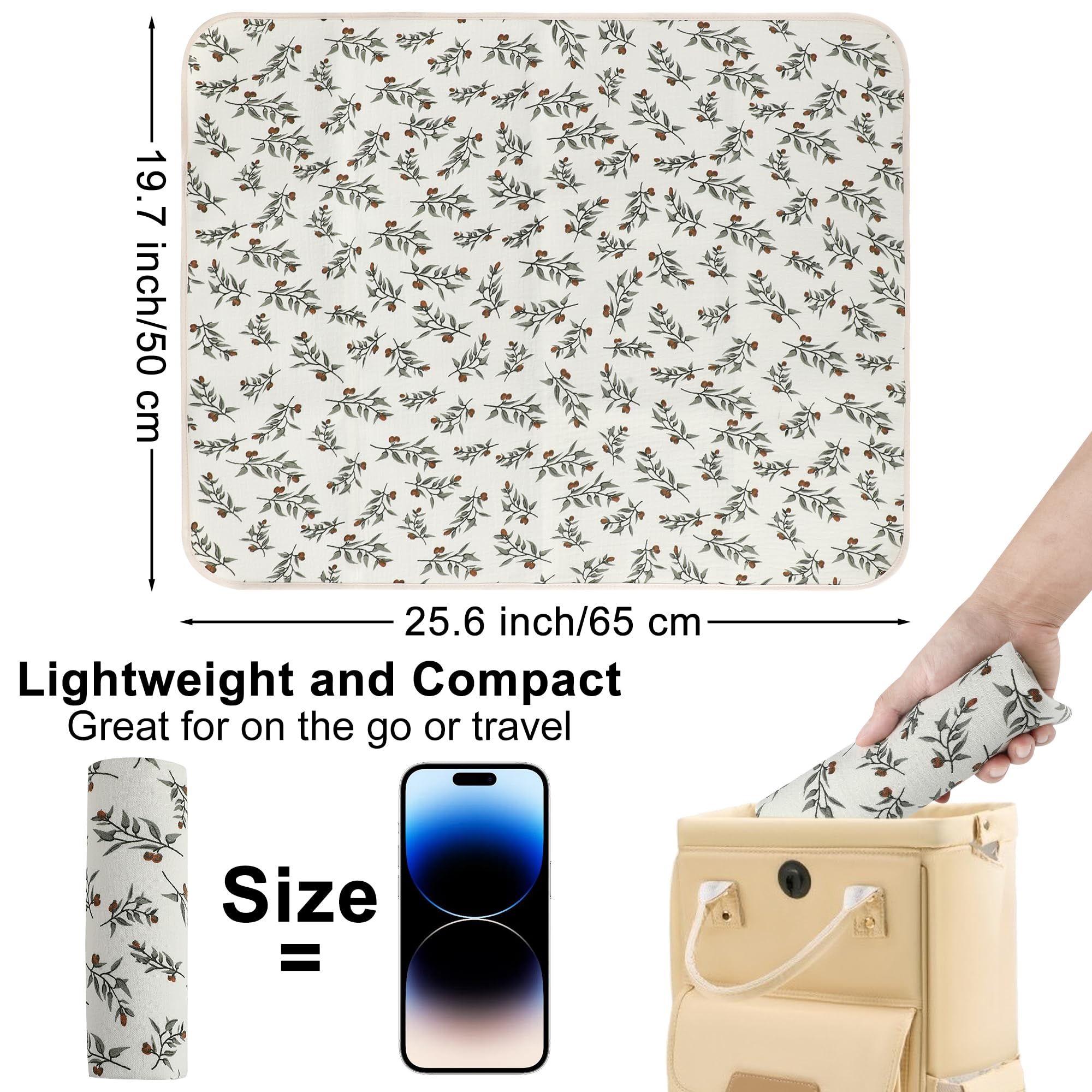 PHOEBUS BABY changing pad leather side offers waterproof protection with quick wipe cleanup