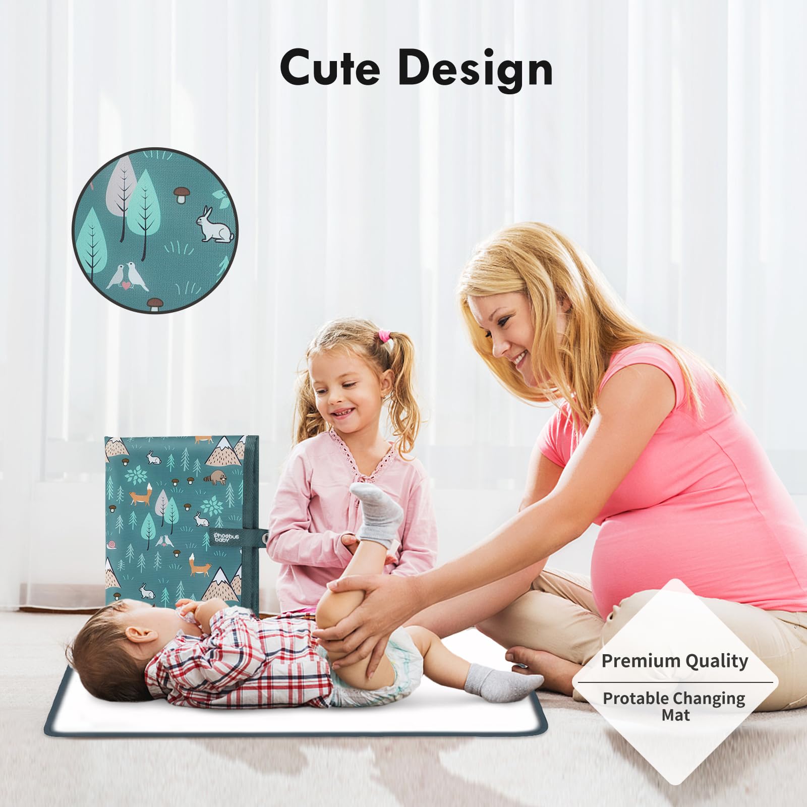 PHOEBUS BABY pad secured to stroller or bag during outings.