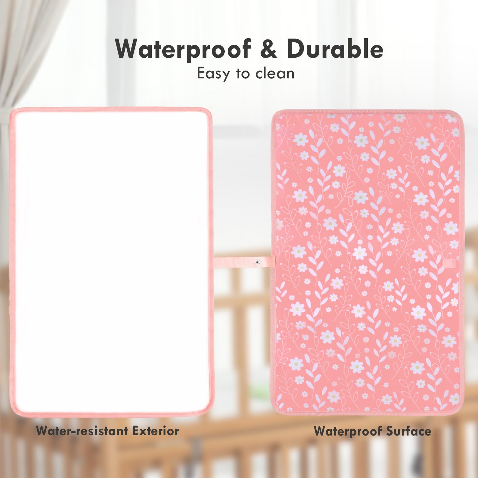 PHOEBUS BABY pink flowers design adds stylish touch for new parents.