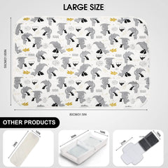 PHOEBUS BABY changing pad rolled for travel, compact and portable.