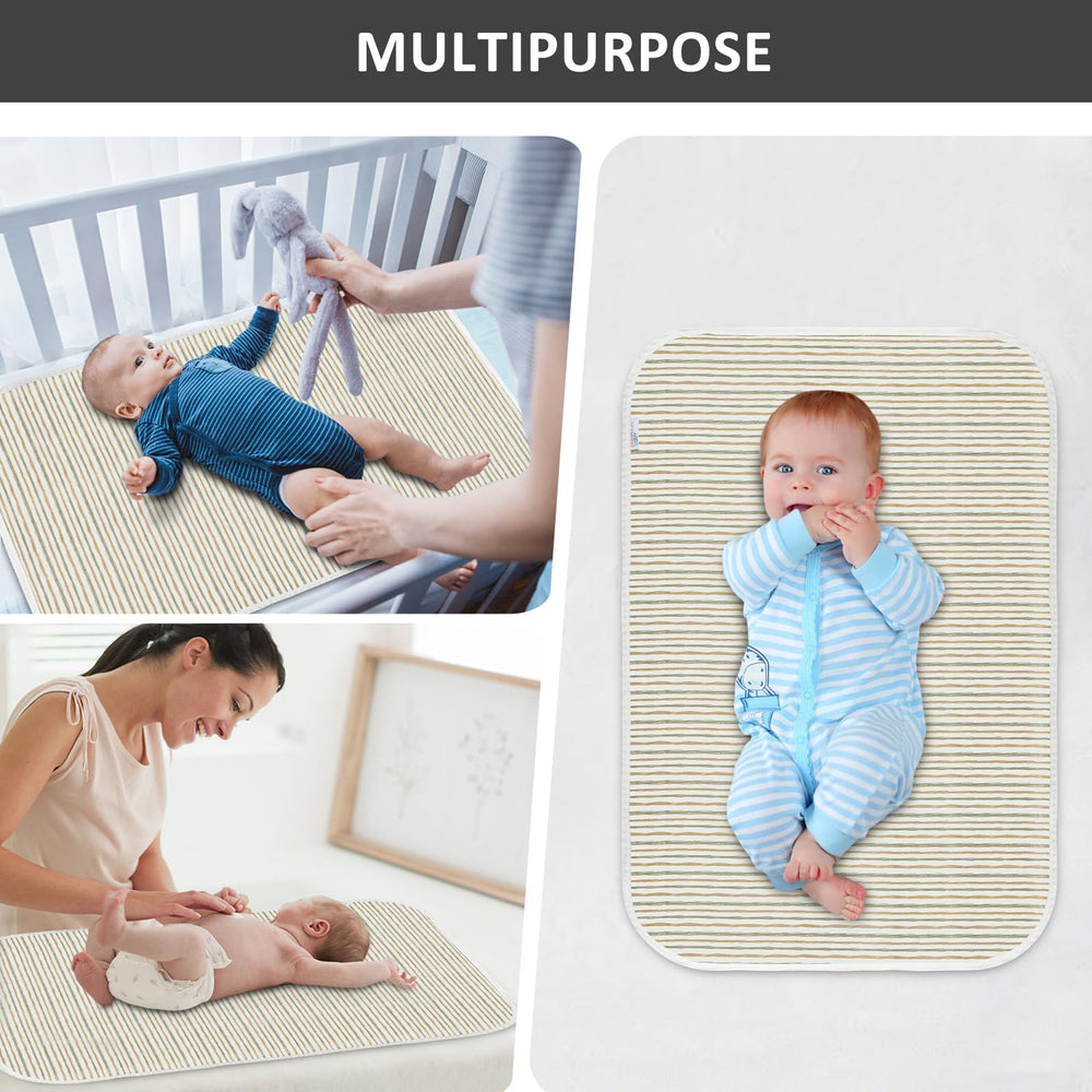 PHOEBUS BABY changing pad fits in a diaper bag for quick changes.