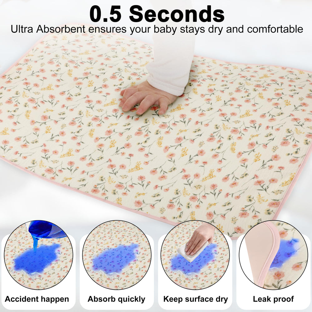 PHOEBUS BABY changing pad waterproof back side protects surfaces during spills.