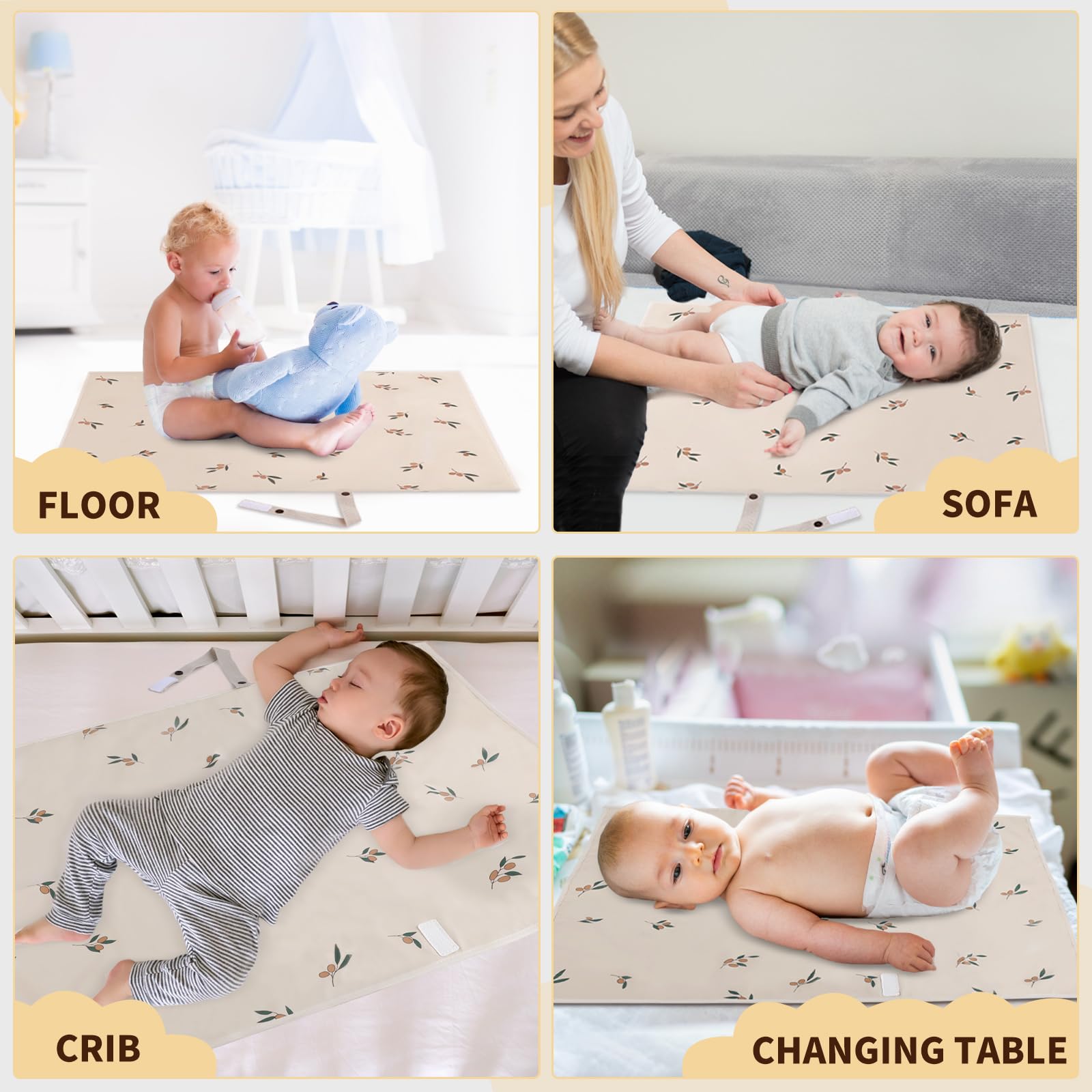 PHOEBUS BABY changing pad wipe-clean for quick cleanup after changes.