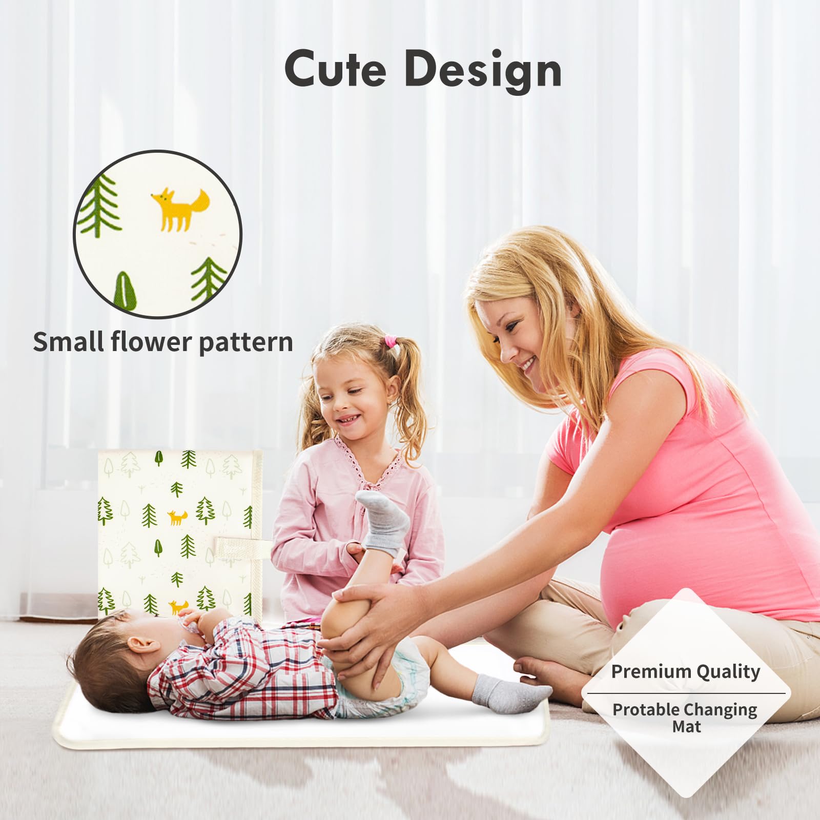 PHOEBUS BABY compact pad fits travel bags for quick diaper changes.