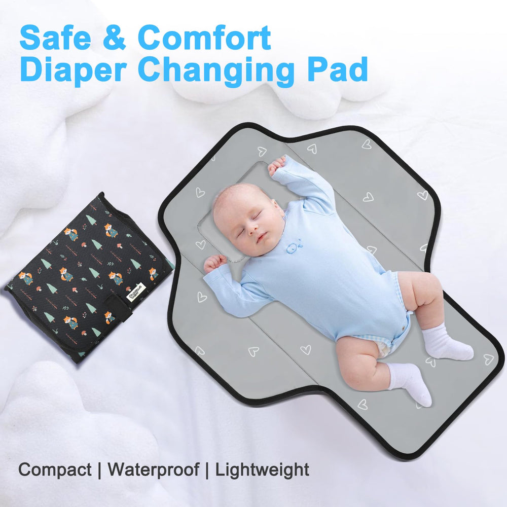 Phoebus Baby dark grey stylish changing pad matching modern nurseries
