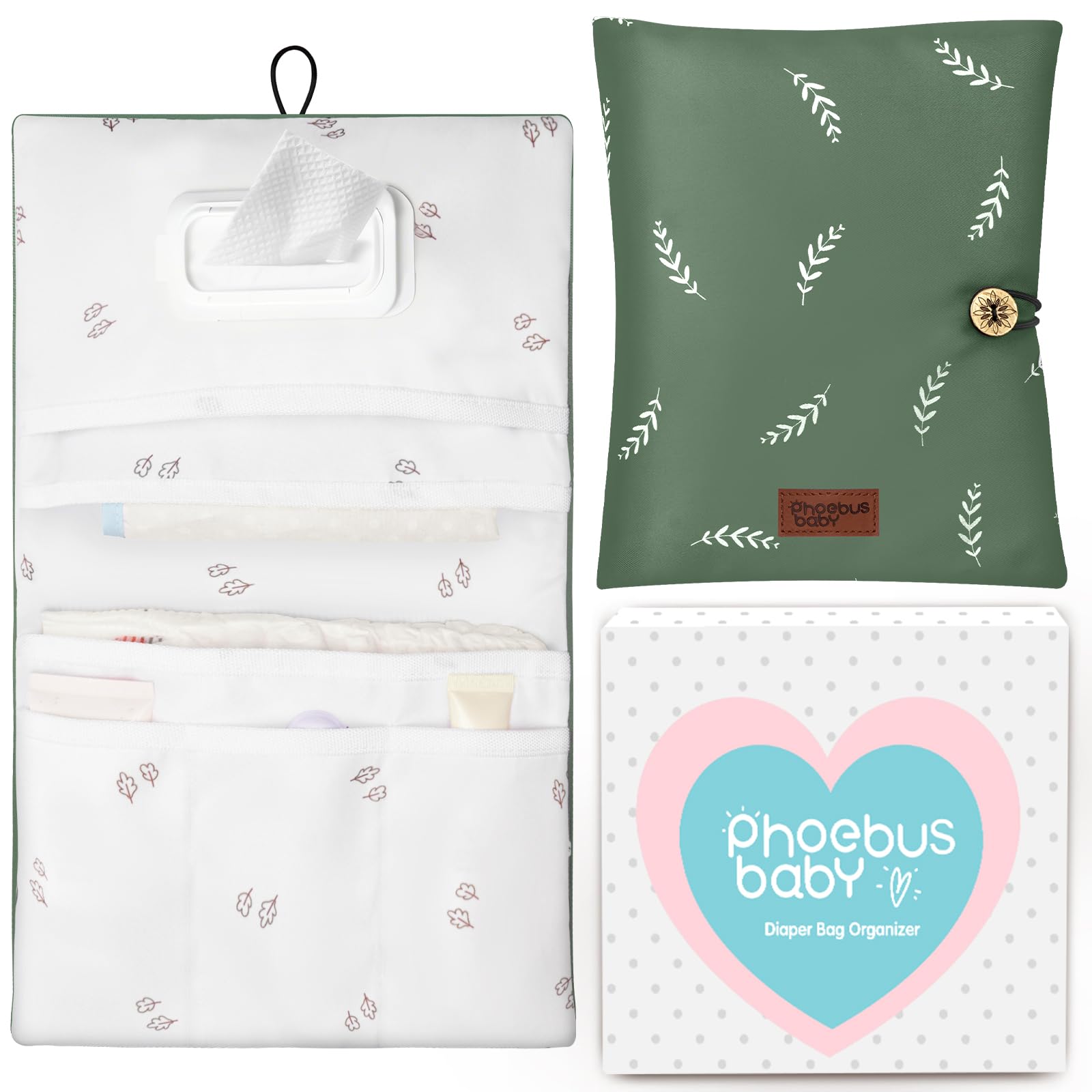 Phoebus Baby diaper bag organizer with compact foldable design for on-the-go storage