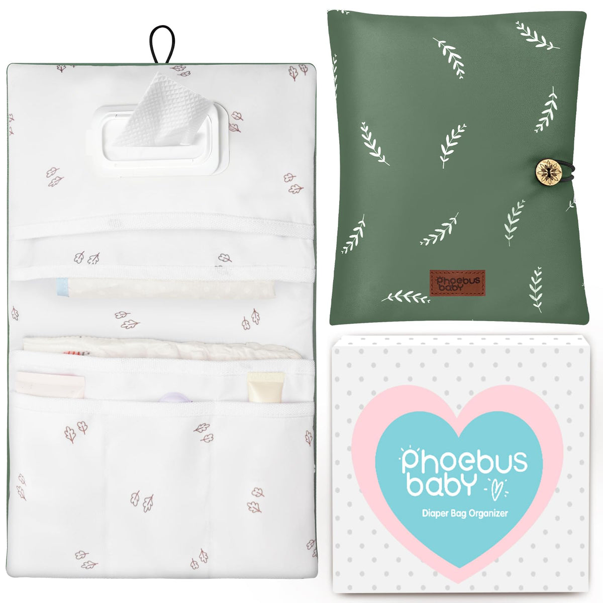 Phoebus Baby diaper bag organizer with compact foldable design for on-the-go storage