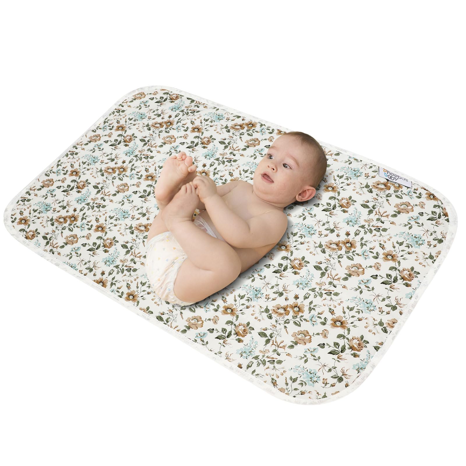 Phoebus Baby diaper changing pad with blue flower pattern for gentle baby comfort