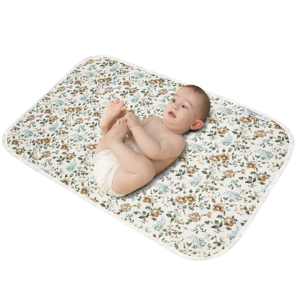 Phoebus Baby diaper changing pad with blue flower pattern for gentle baby comfort