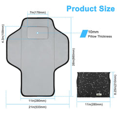 PHOEBUS BABY foldable pad fits neatly in a diaper bag.