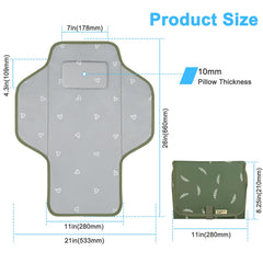 PHOEBUS BABY foldable-diaper-mat folds compactly for travel.