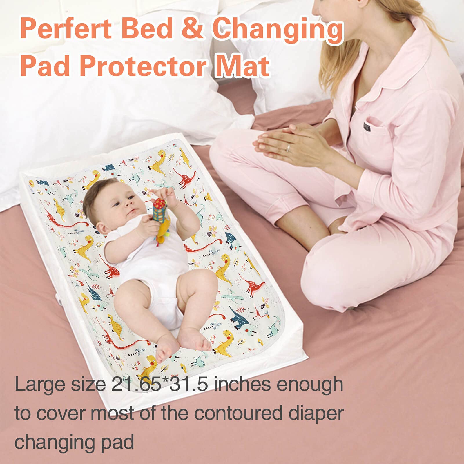 PHOEBUS BABY ample coverage on contoured changing pad.