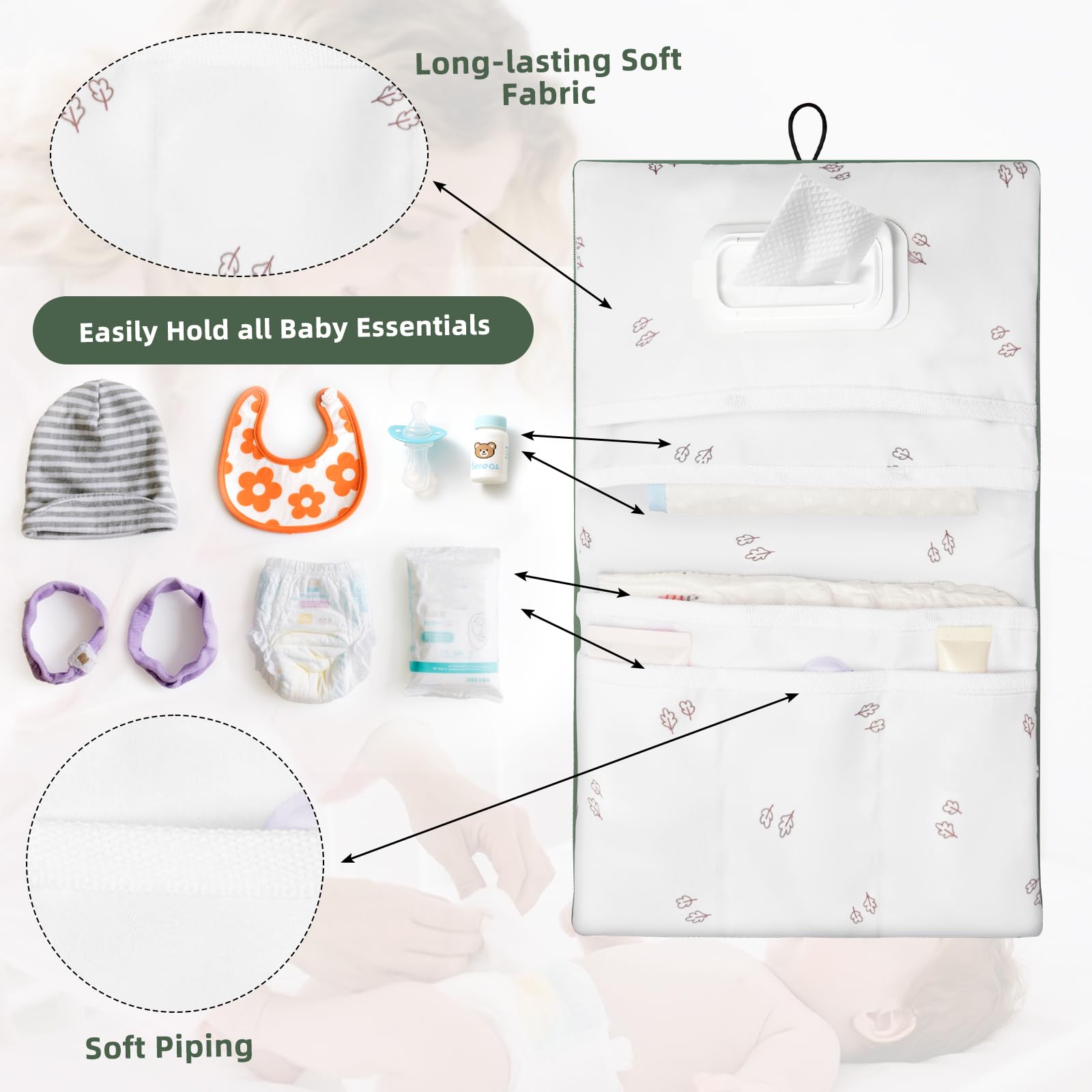 Phoebus Baby minimalist leaf pattern makes an elegant gift-ready organizer