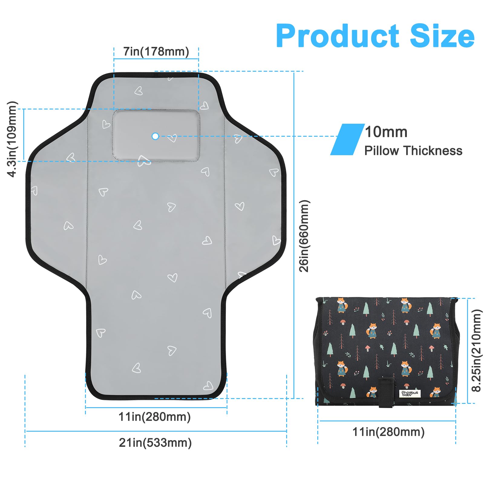 Phoebus Baby one-handed changing pad shown in use for quick changes