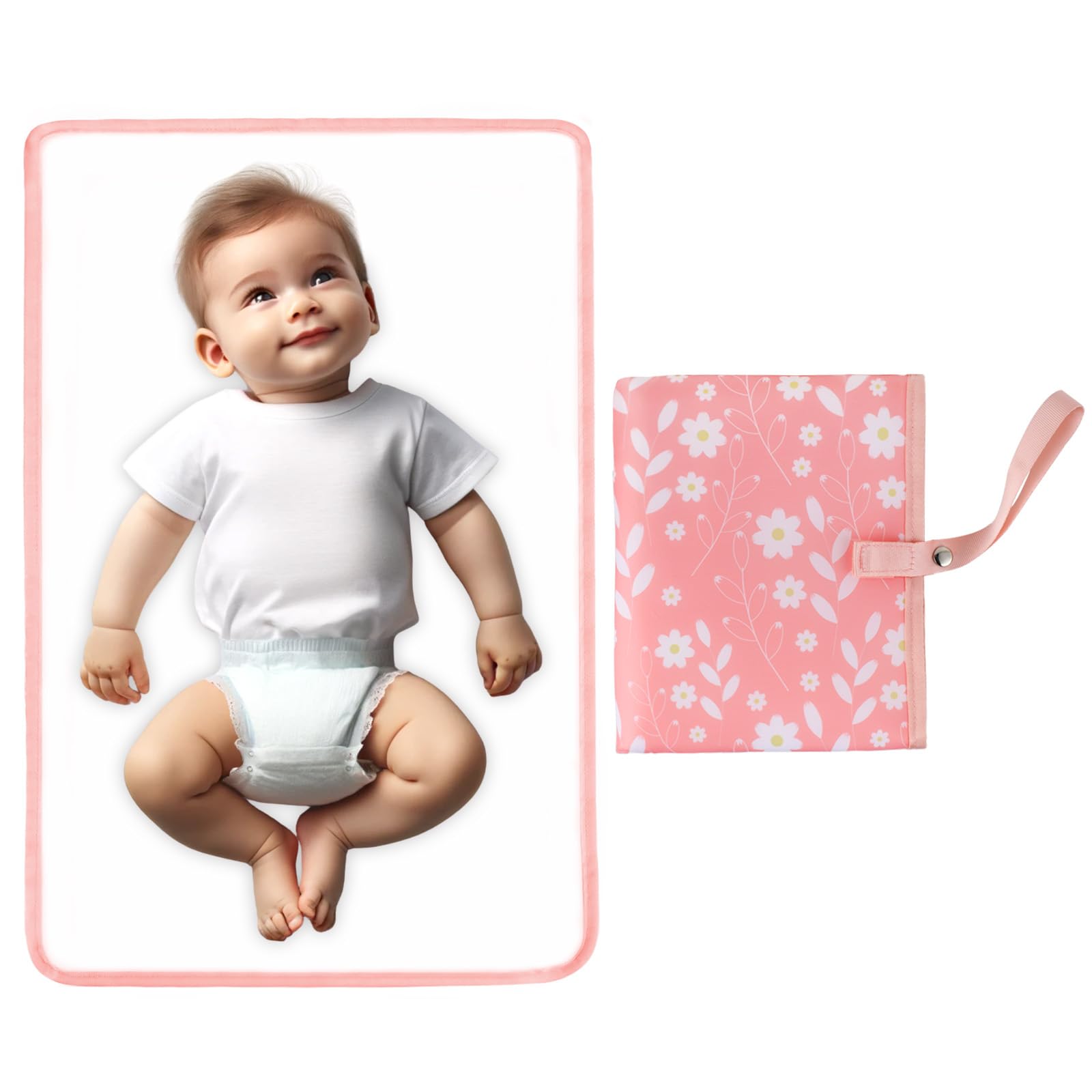 PHOEBUS BABY portable changing pad with large 25.5 by 15 inch surface for comfortable diaper changes.